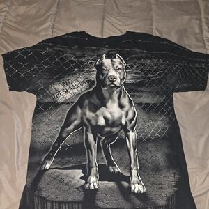 Cotton graphic t-shirt, DOM Pit Bull No Trespassing design